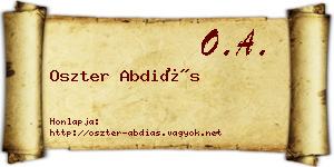 Oszter Abdiás névjegykártya